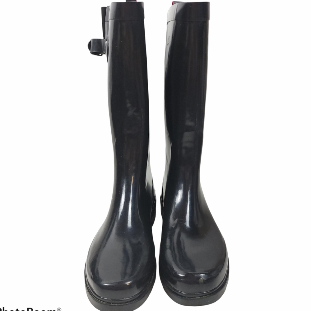 CAPELLI Ladies Solid Black Tall Rubber Rain Boot